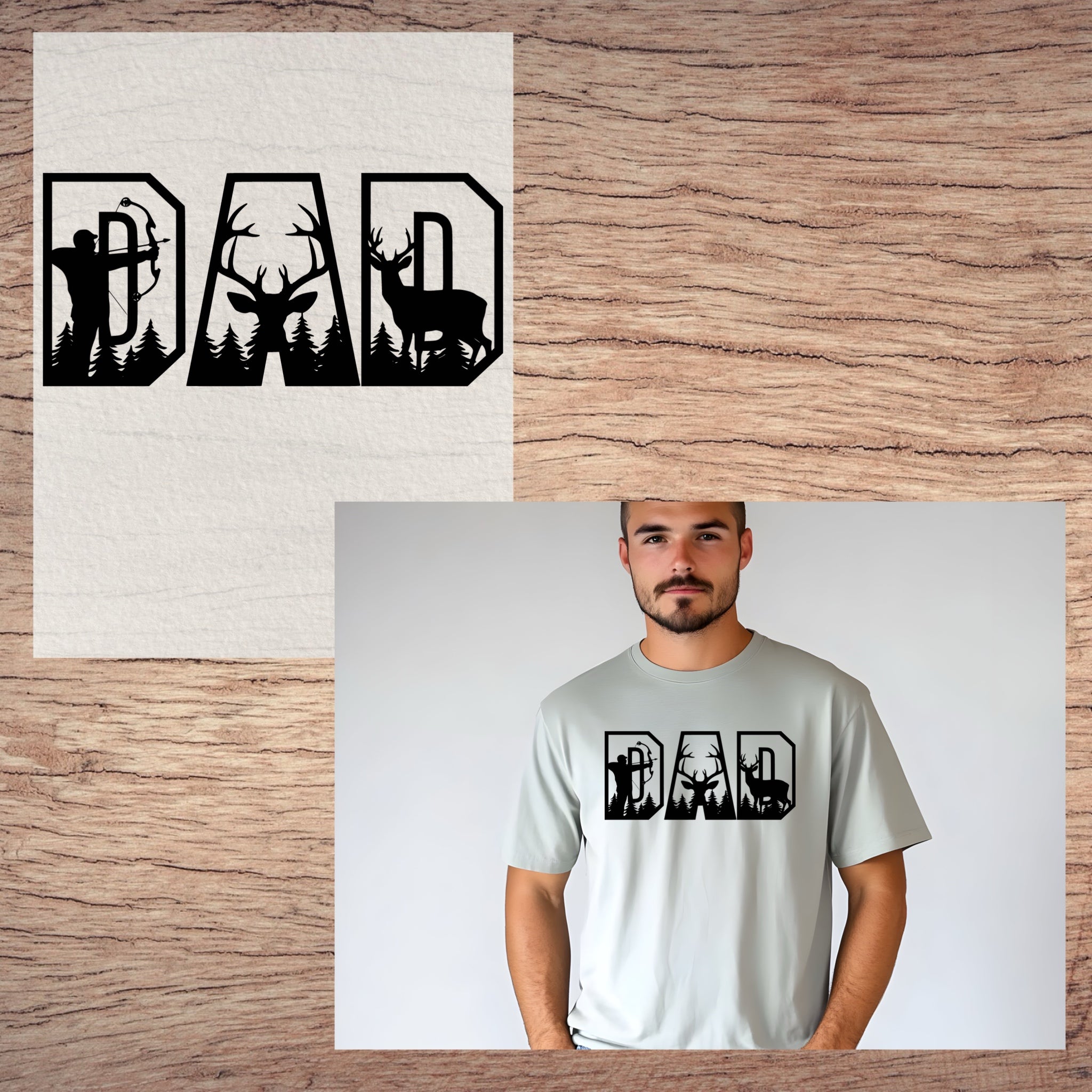 Dad Deer Hunter short sleeve custom colors t-shirt