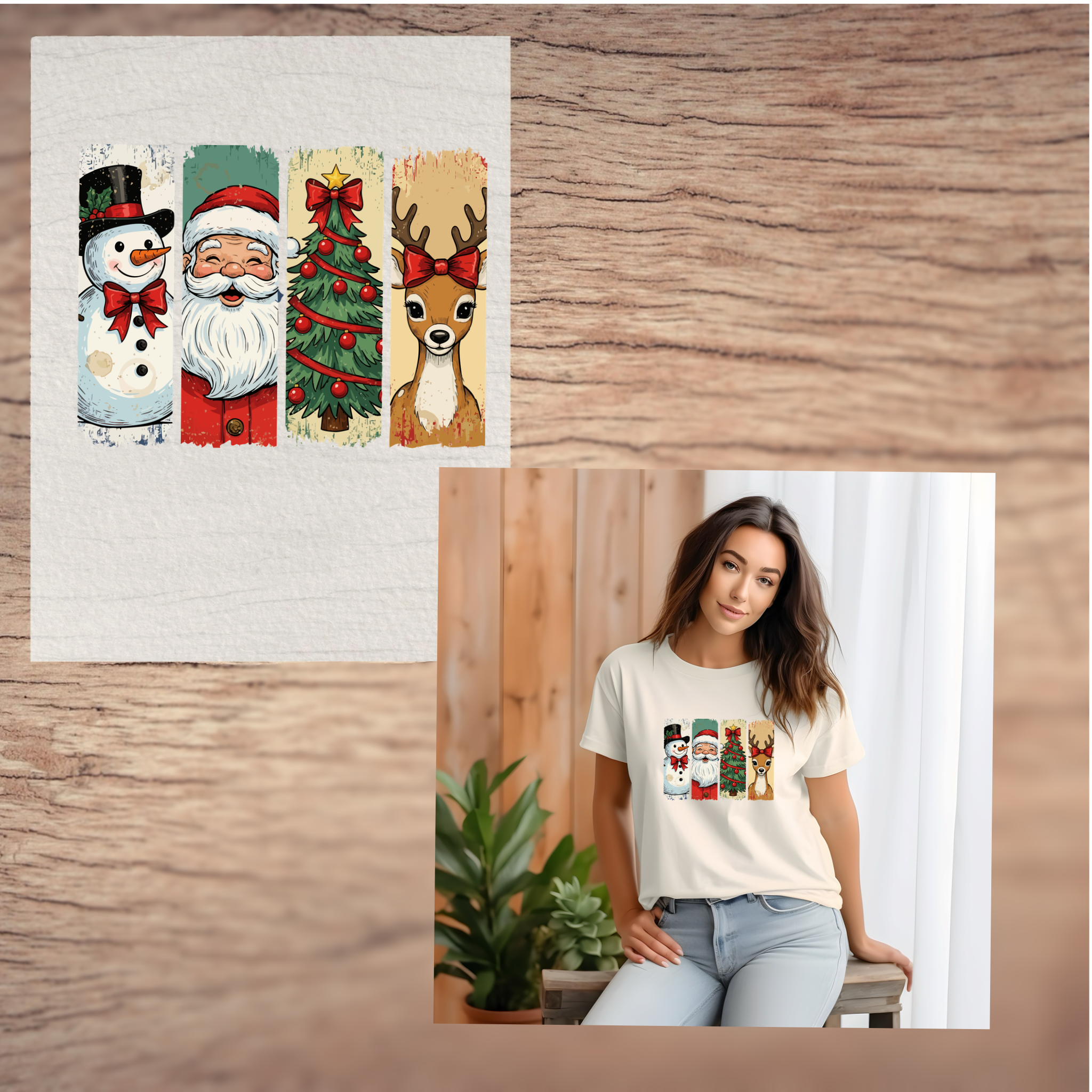 Vintage Christmas  short sleeve custom colors t-shirt