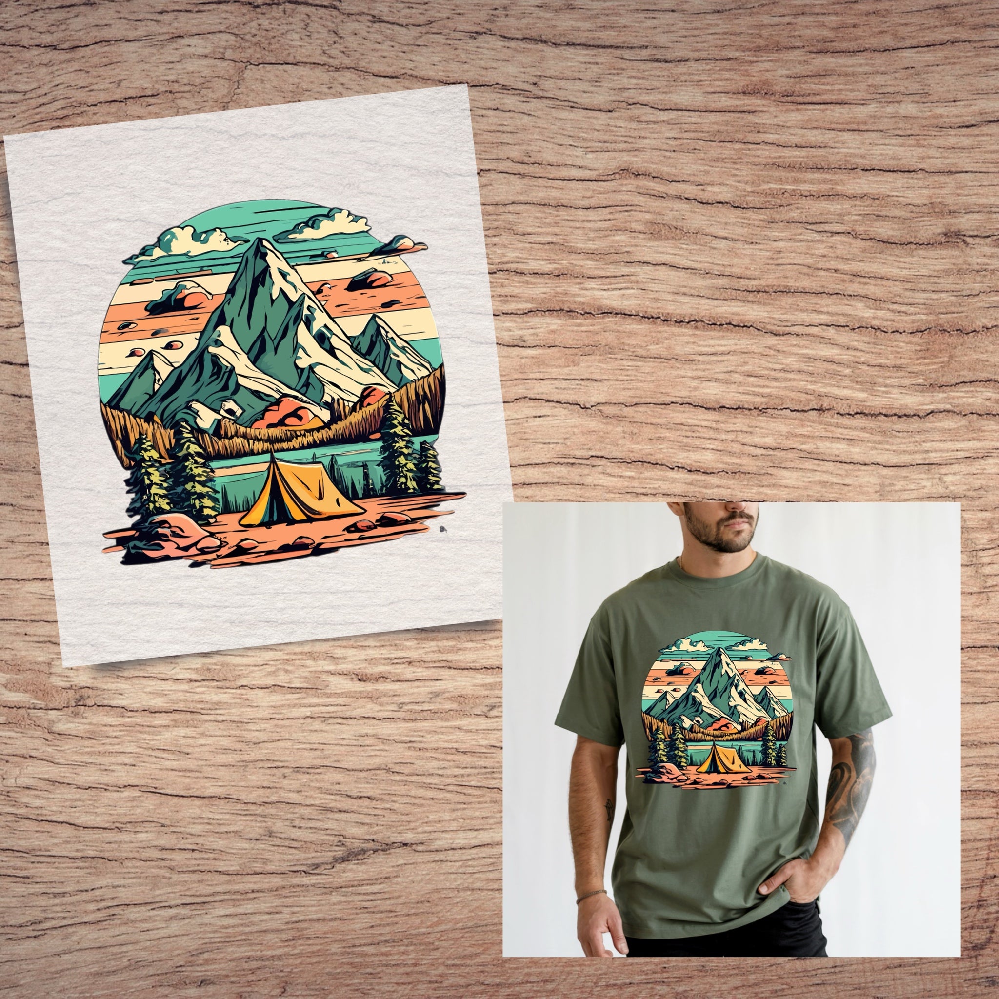 Mountains short sleeve custom colors t-shirt