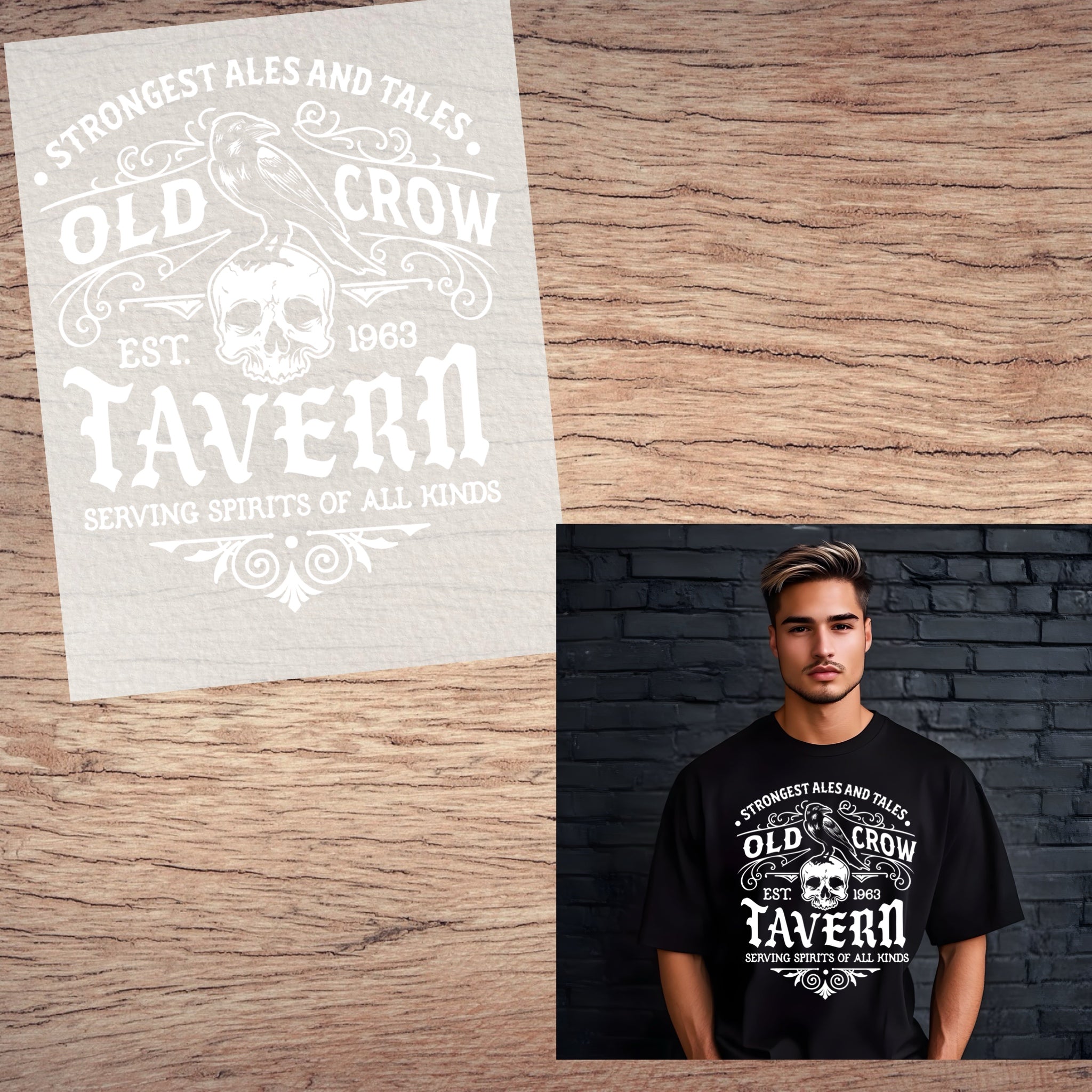 Old crow tavern Short sleeve custom colors t-shirt