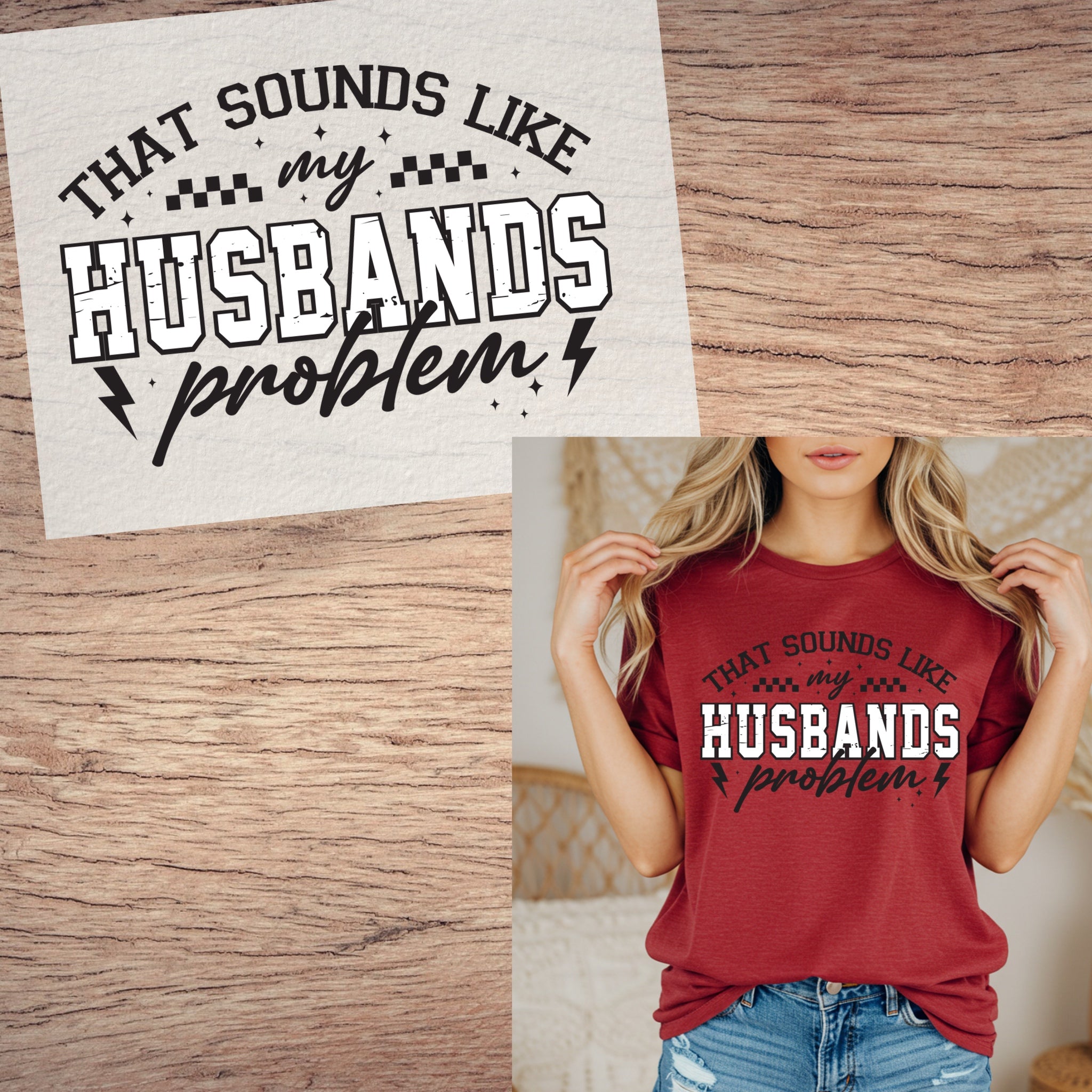 Husbands problem short sleeve custom colors t-shirt