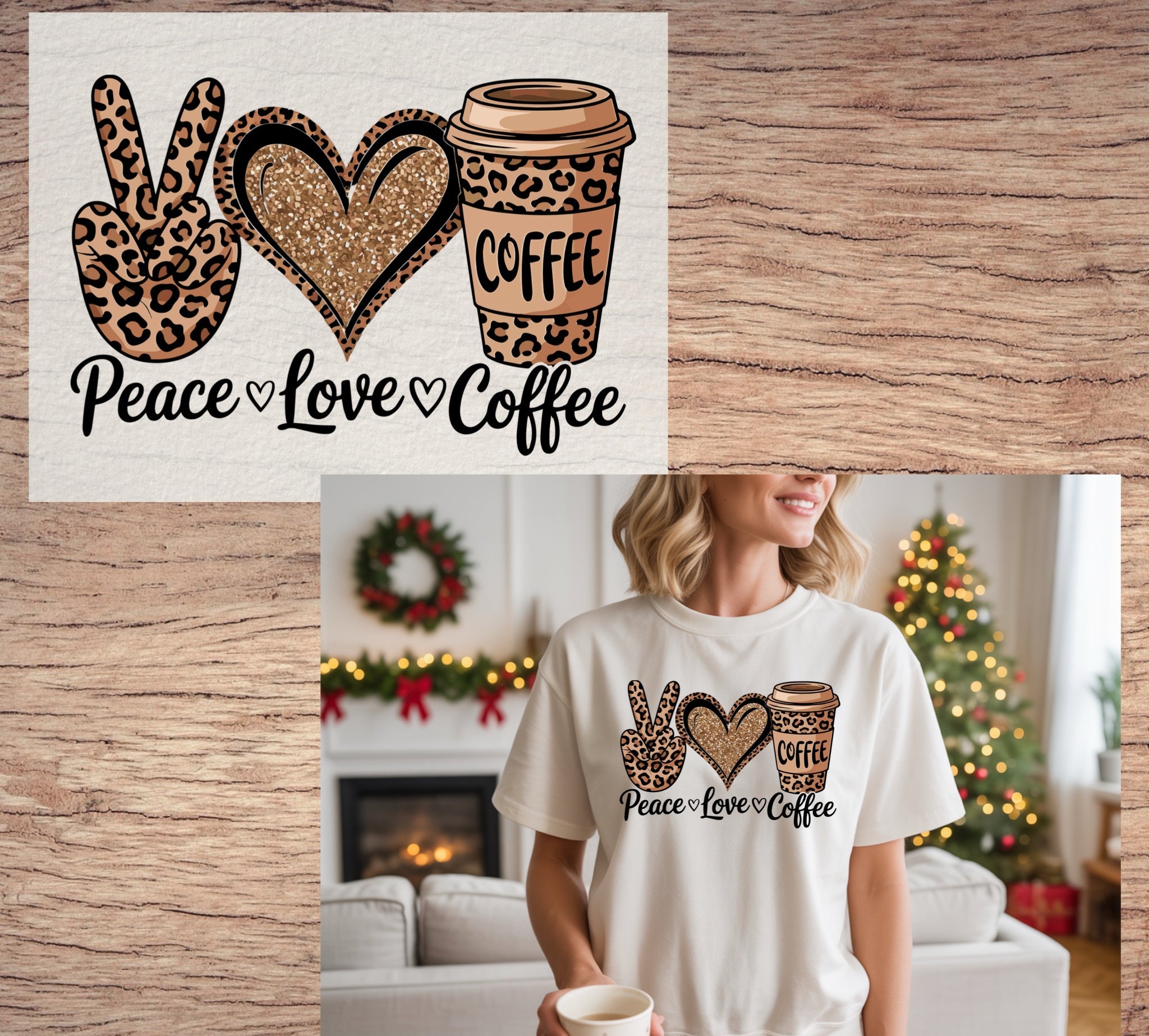 Peace Love coffee short sleeve custom colors t-shirt