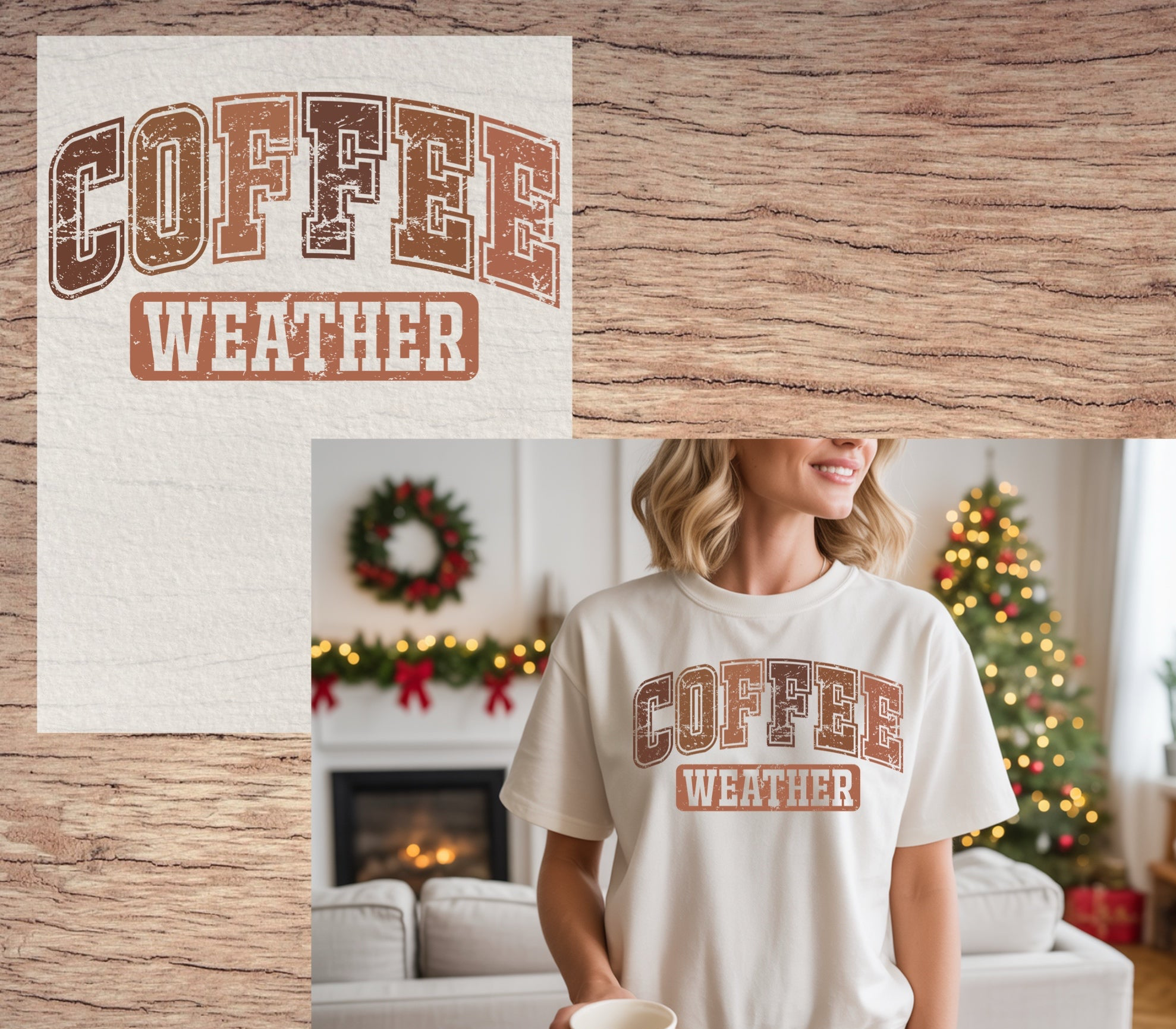 Coffee weather  short sleeve custom colors t-shirt