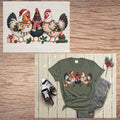 Christmas Chickens short sleeve custom colors t-shirt