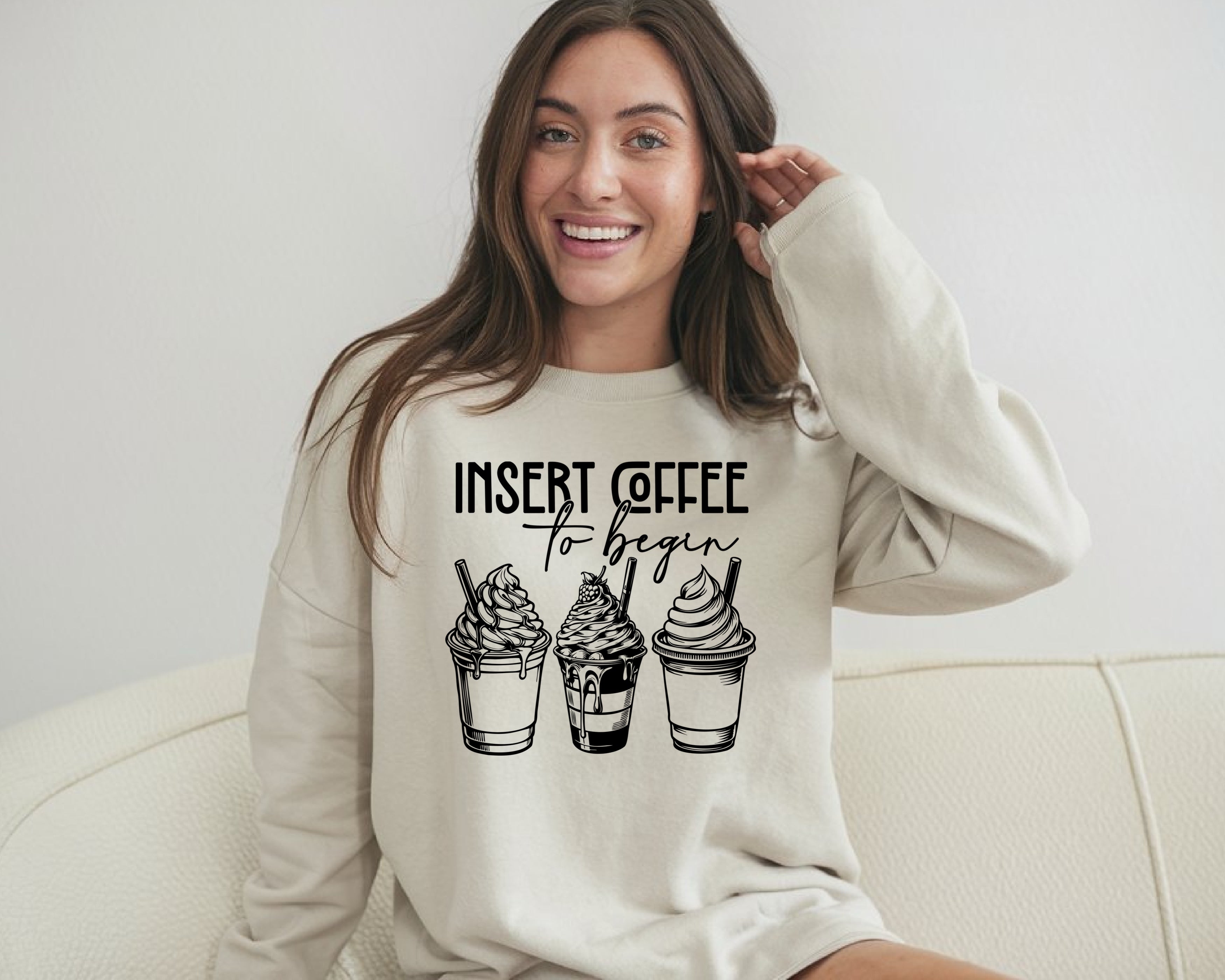 coffee vibes only  gildan crewneck sweatshirt