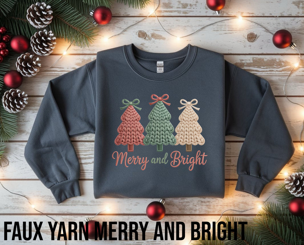 Faux Christmas gildan crewneck sweatshirt