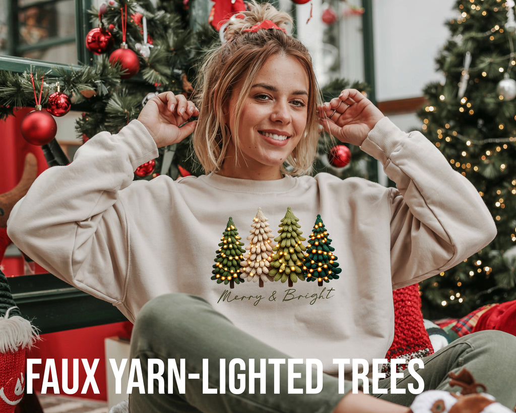 Faux Christmas gildan crewneck sweatshirt